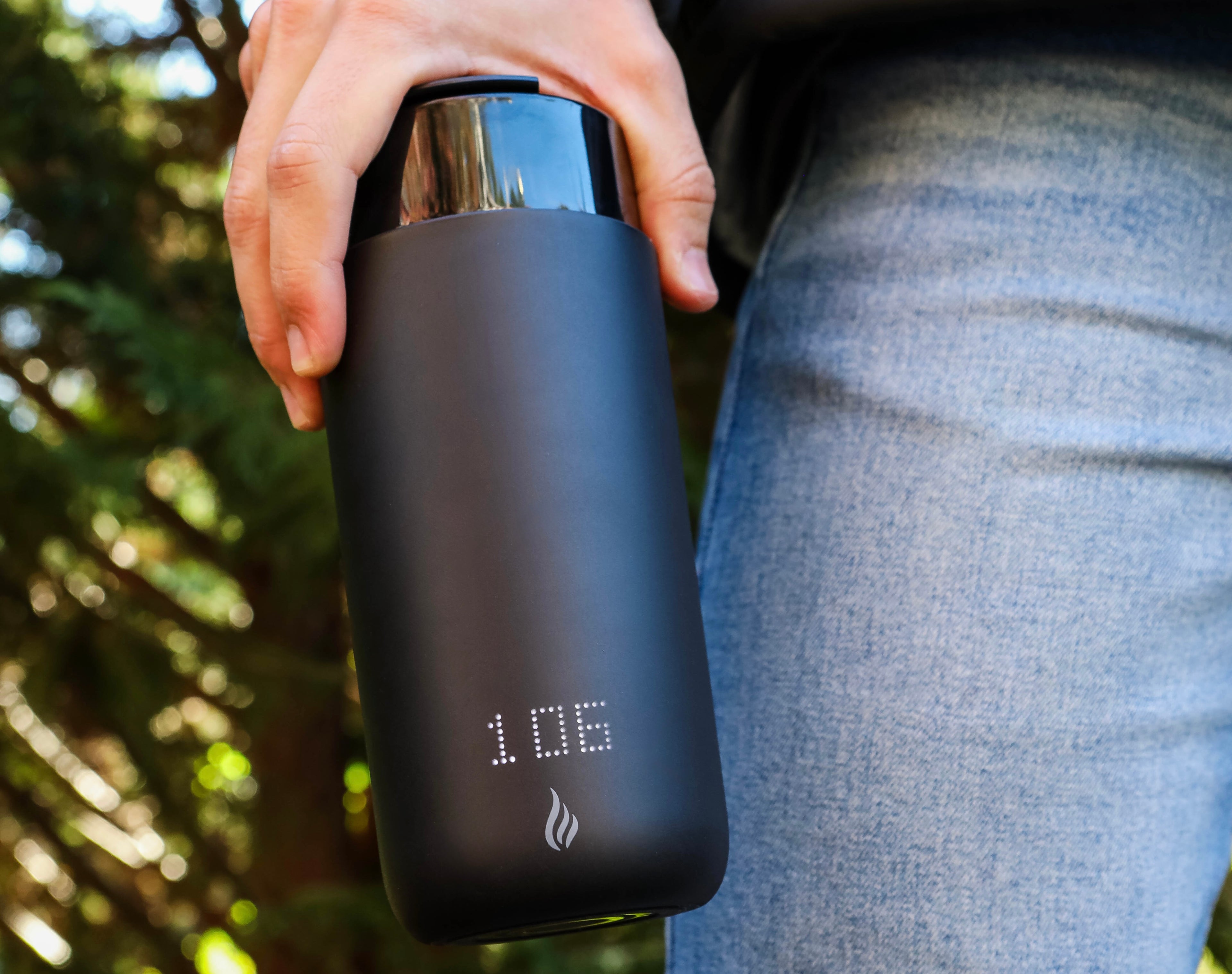 Holding the Ciups GoMug in hand