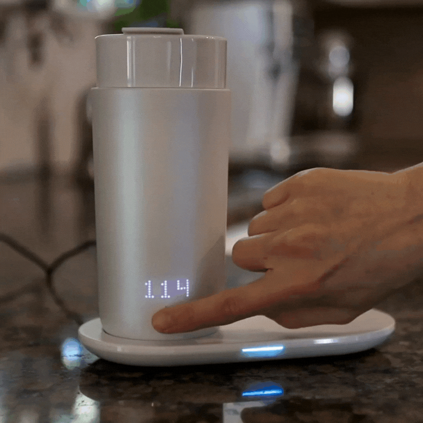 Selecting temperature on the Ciups GoMug